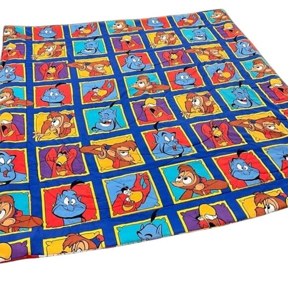 Vintage Rare 90s Disney Aladdin 62x86 in Twin Comforter Blanket Reversible - Picture 1 of 8